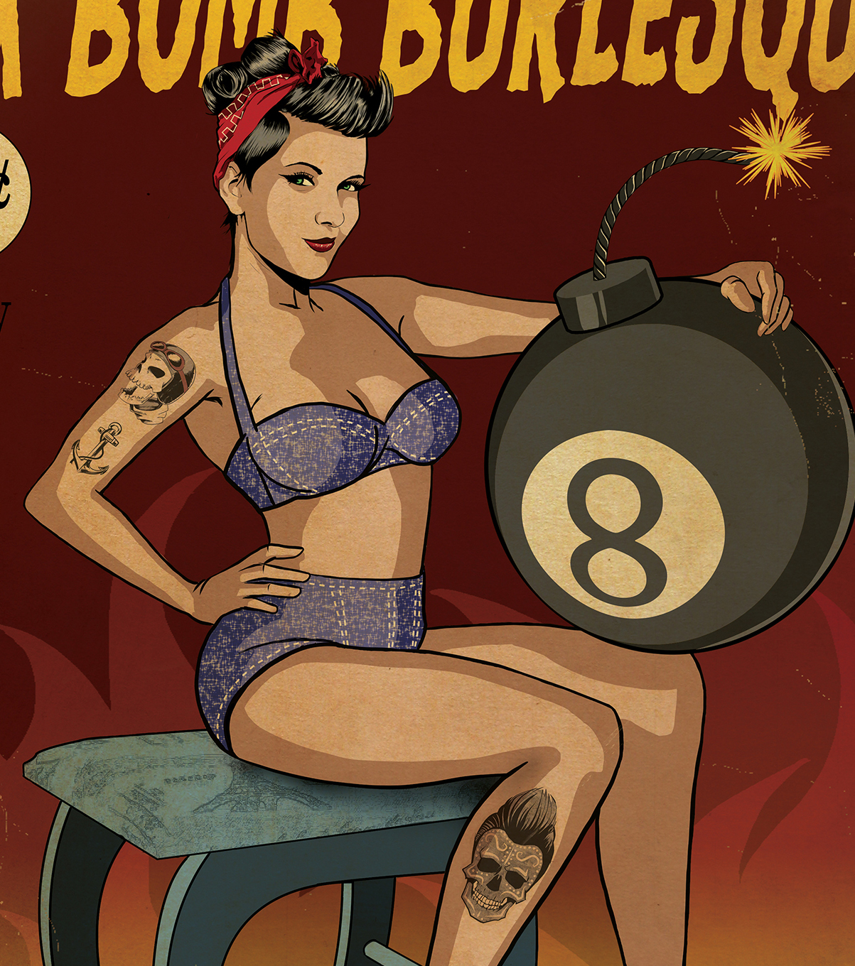 sex bomb pinup globe 3 detail