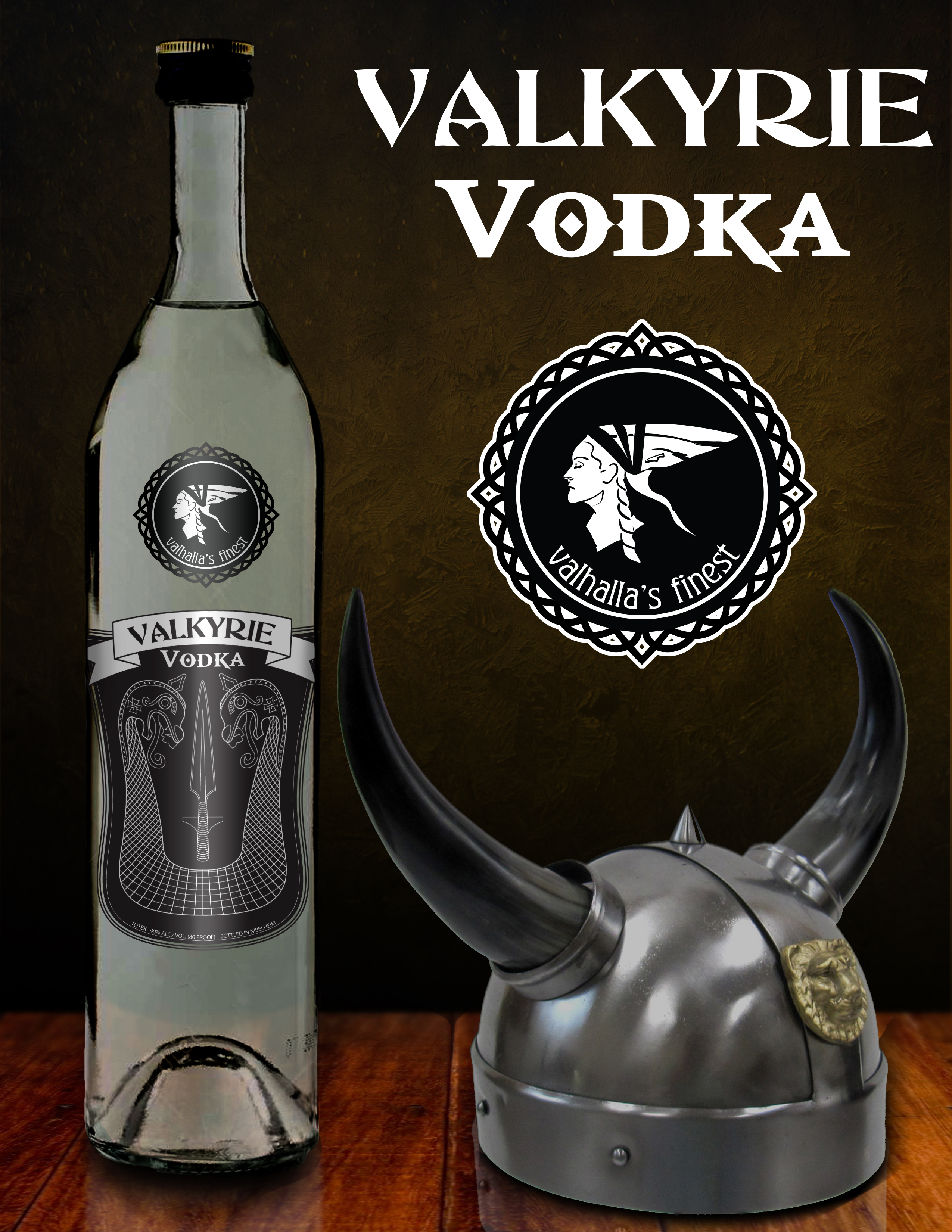 Valkyrie Vodka mock-up